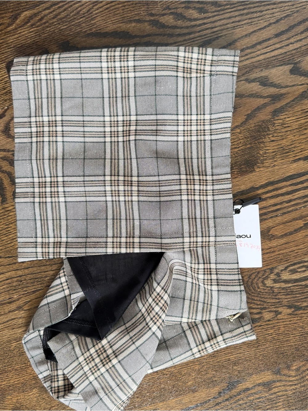 Miaou Plaid Wool-Blend Scarf - Beige/Black